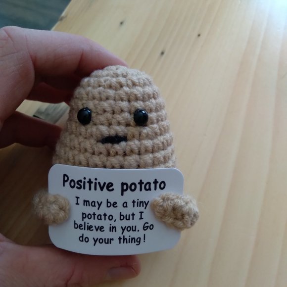 Crocheted Positive Potato. Adorable. Motivating gift 2/$12 - Picture 2 of 2